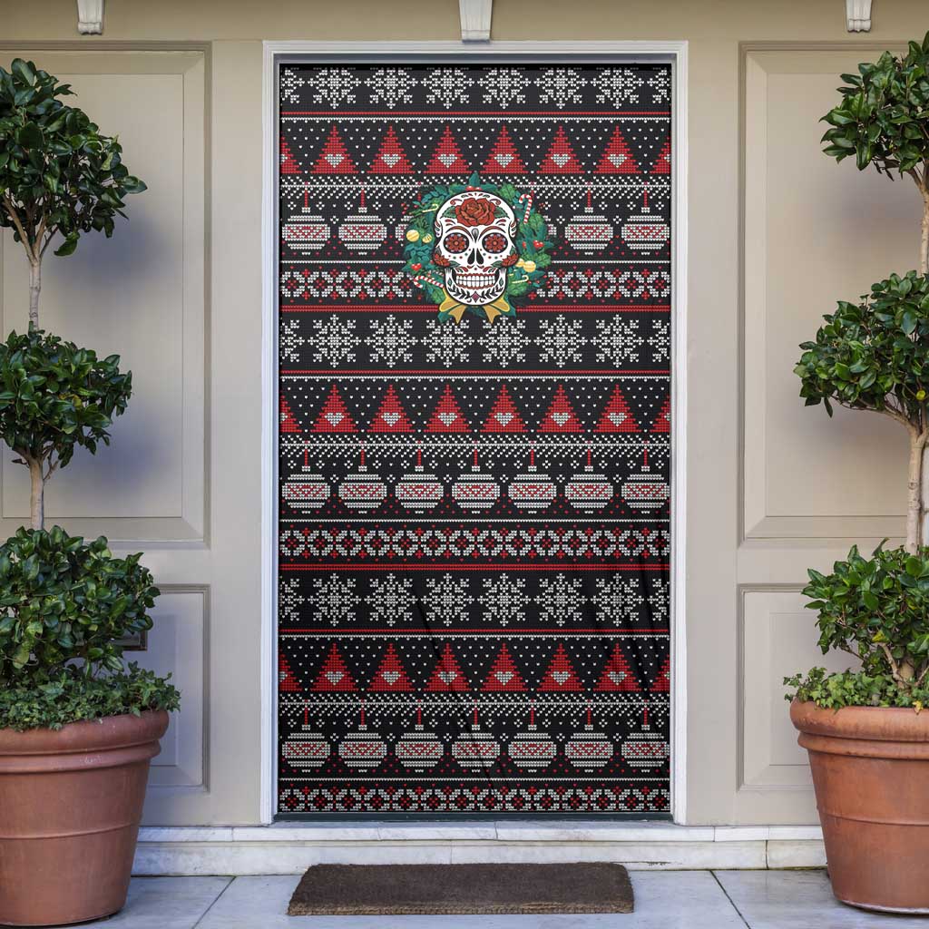 Skull Christmas Door Cover Xmas Holiday Patterns - Wonder Print Shop