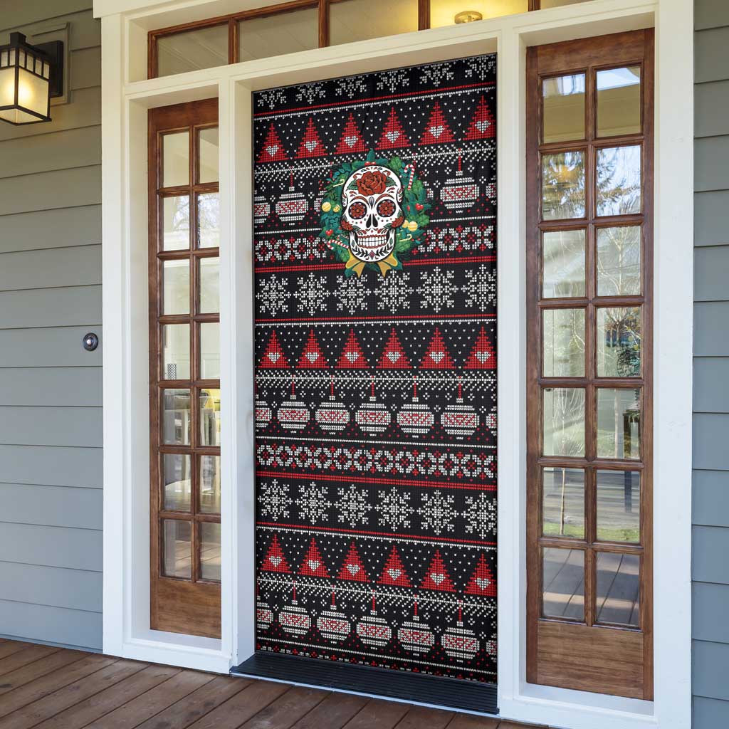 Skull Christmas Door Cover Xmas Holiday Patterns - Wonder Print Shop