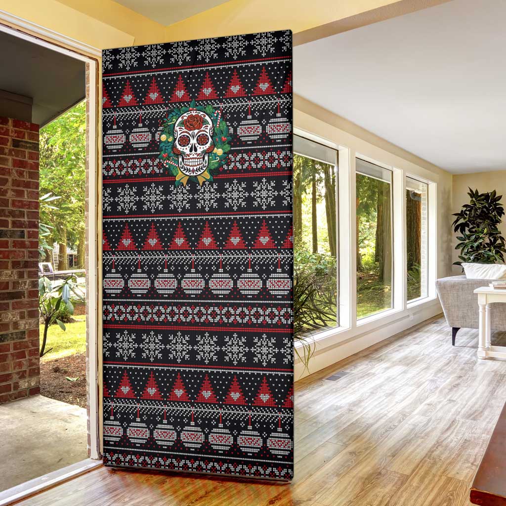 Skull Christmas Door Cover Xmas Holiday Patterns - Wonder Print Shop