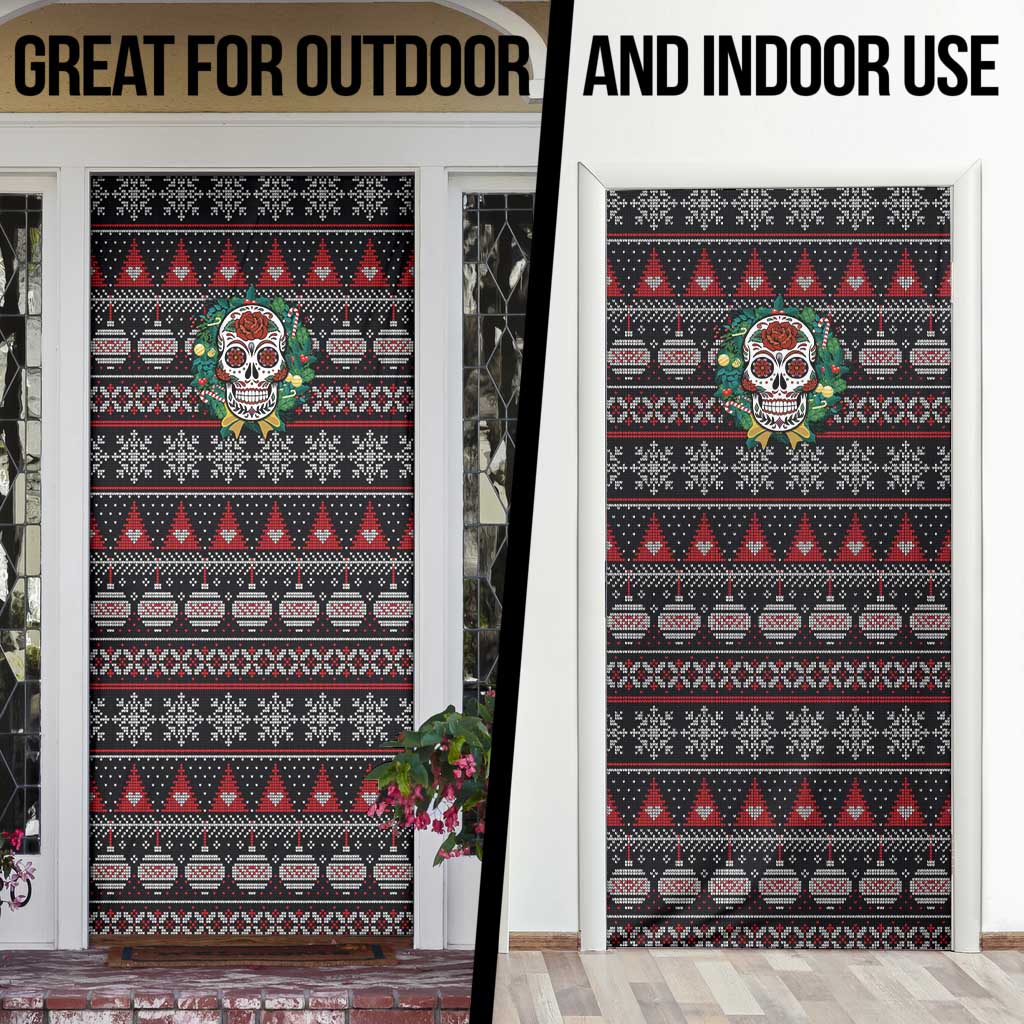Skull Christmas Door Cover Xmas Holiday Patterns - Wonder Print Shop