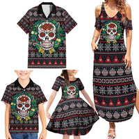 Skull Christmas Family Matching Summer Maxi Dress and Hawaiian Shirt Xmas Holiday Patterns - Wonder Print Shop