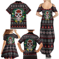 Skull Christmas Family Matching Summer Maxi Dress and Hawaiian Shirt Xmas Holiday Patterns - Wonder Print Shop