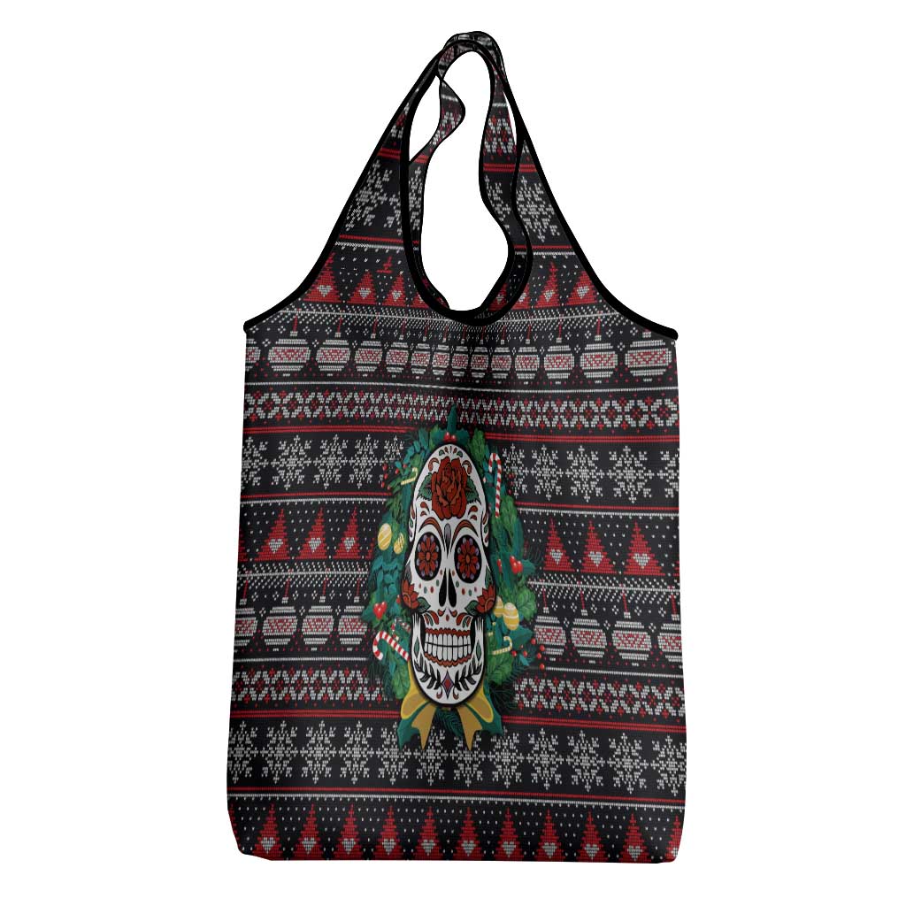 Skull Christmas Grocery Bag Xmas Holiday Patterns - Wonder Print Shop