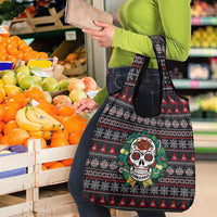 Skull Christmas Grocery Bag Xmas Holiday Patterns - Wonder Print Shop