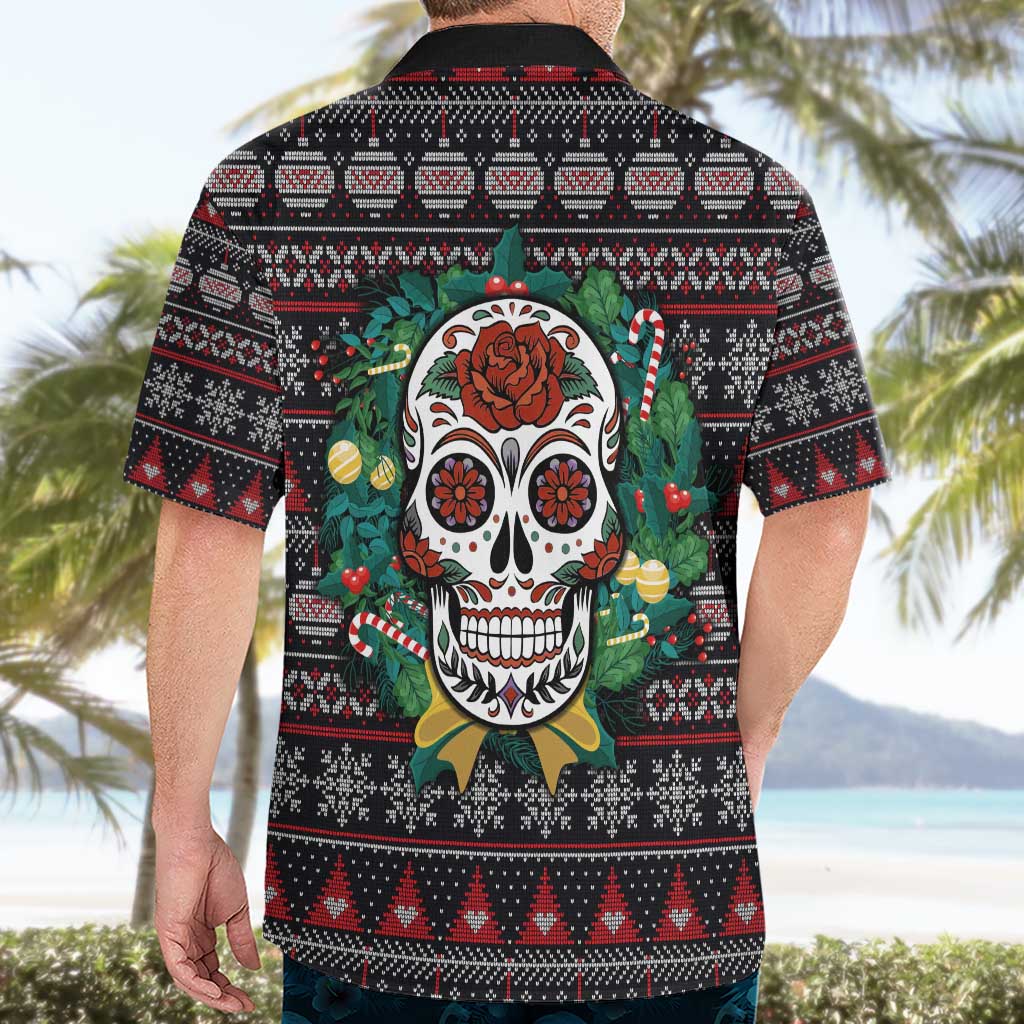 Skull Christmas Hawaiian Shirt Xmas Holiday Patterns - Wonder Print Shop