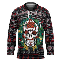 Skull Christmas Hockey Jersey Xmas Holiday Patterns - Wonder Print Shop