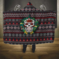 Skull Christmas Hooded Blanket Xmas Holiday Patterns - Wonder Print Shop