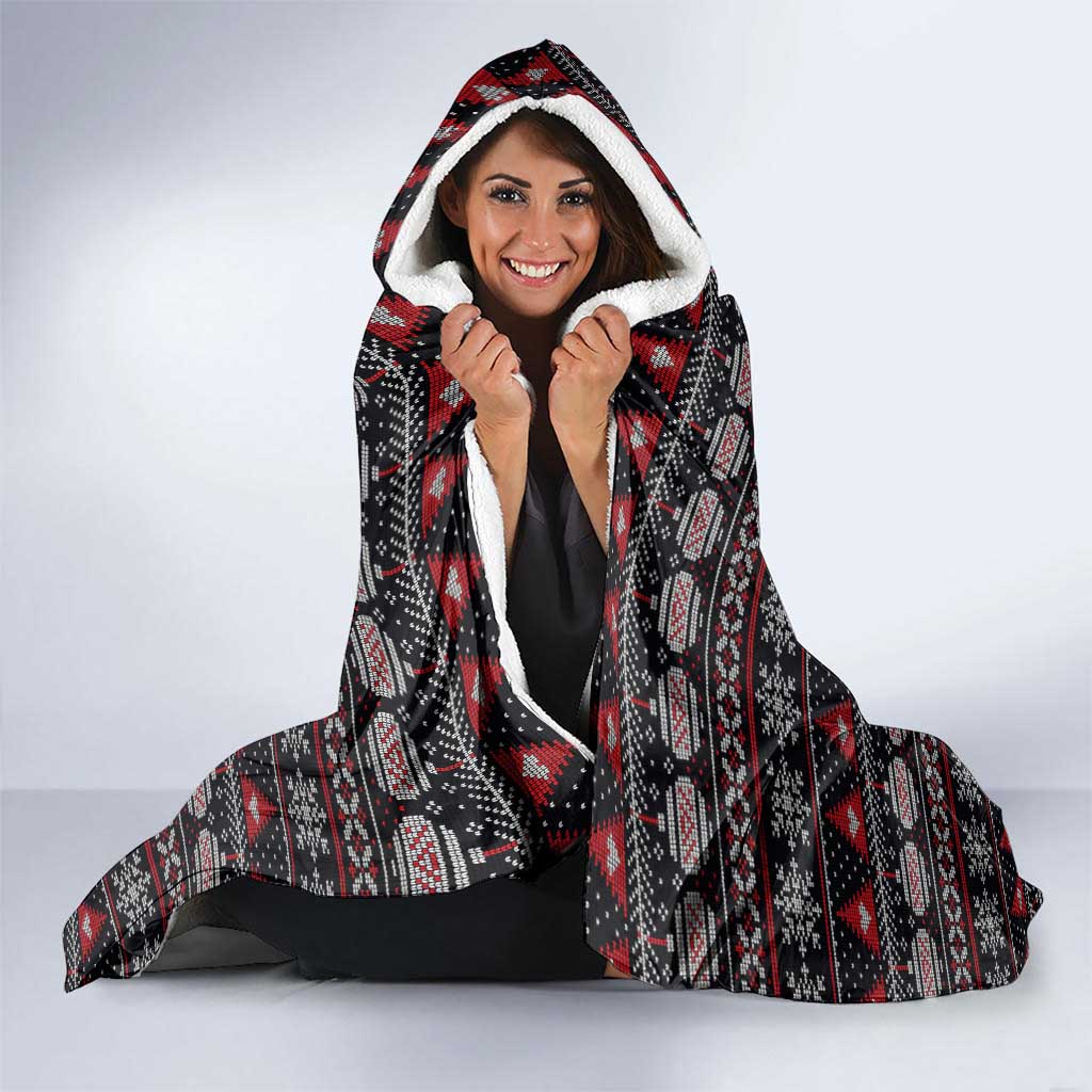 Skull Christmas Hooded Blanket Xmas Holiday Patterns - Wonder Print Shop