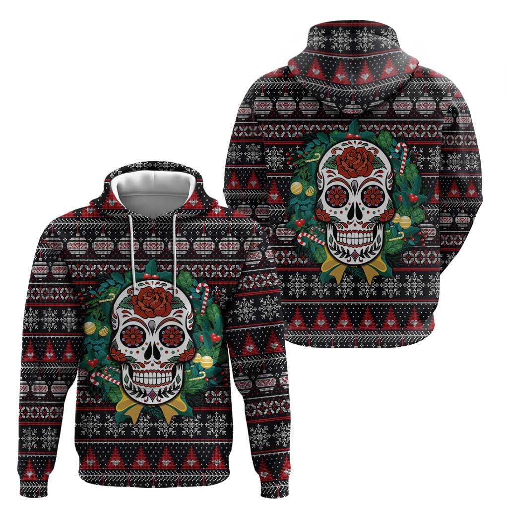 Skull Christmas Hoodie Xmas Holiday Patterns - Wonder Print Shop