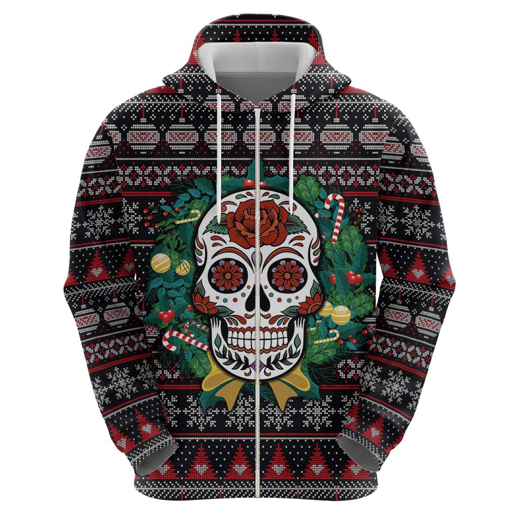 Skull Christmas Hoodie Xmas Holiday Patterns - Wonder Print Shop