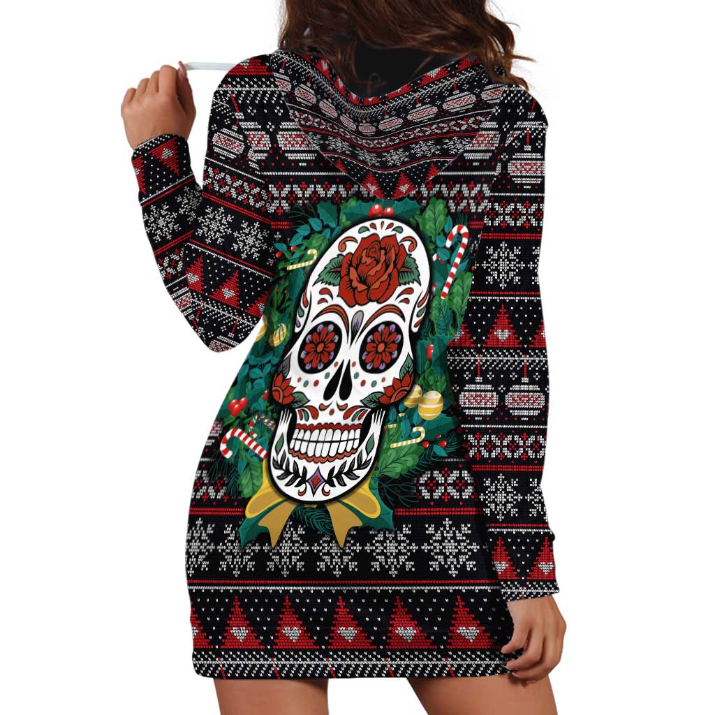Skull Christmas Hoodie Dress Xmas Holiday Patterns - Wonder Print Shop