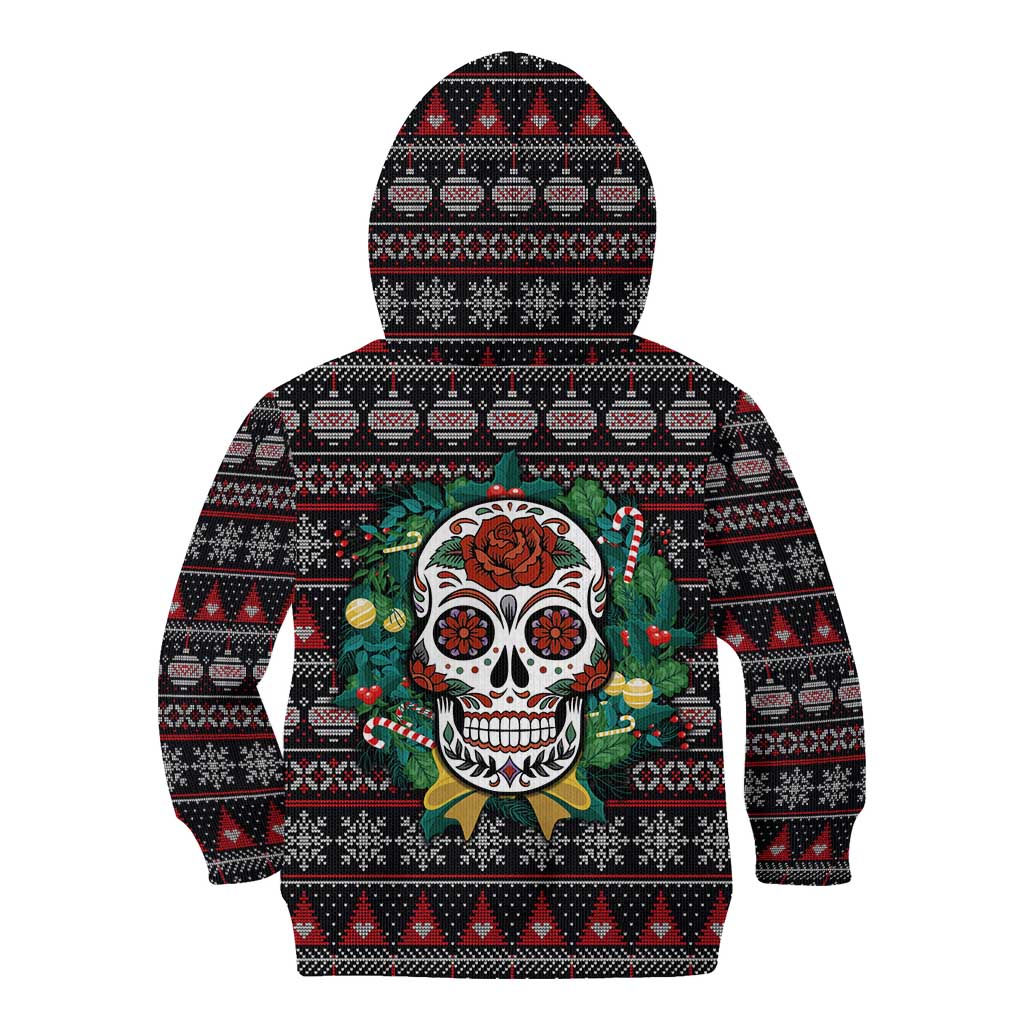 Skull Christmas Kid Hoodie Xmas Holiday Patterns - Wonder Print Shop