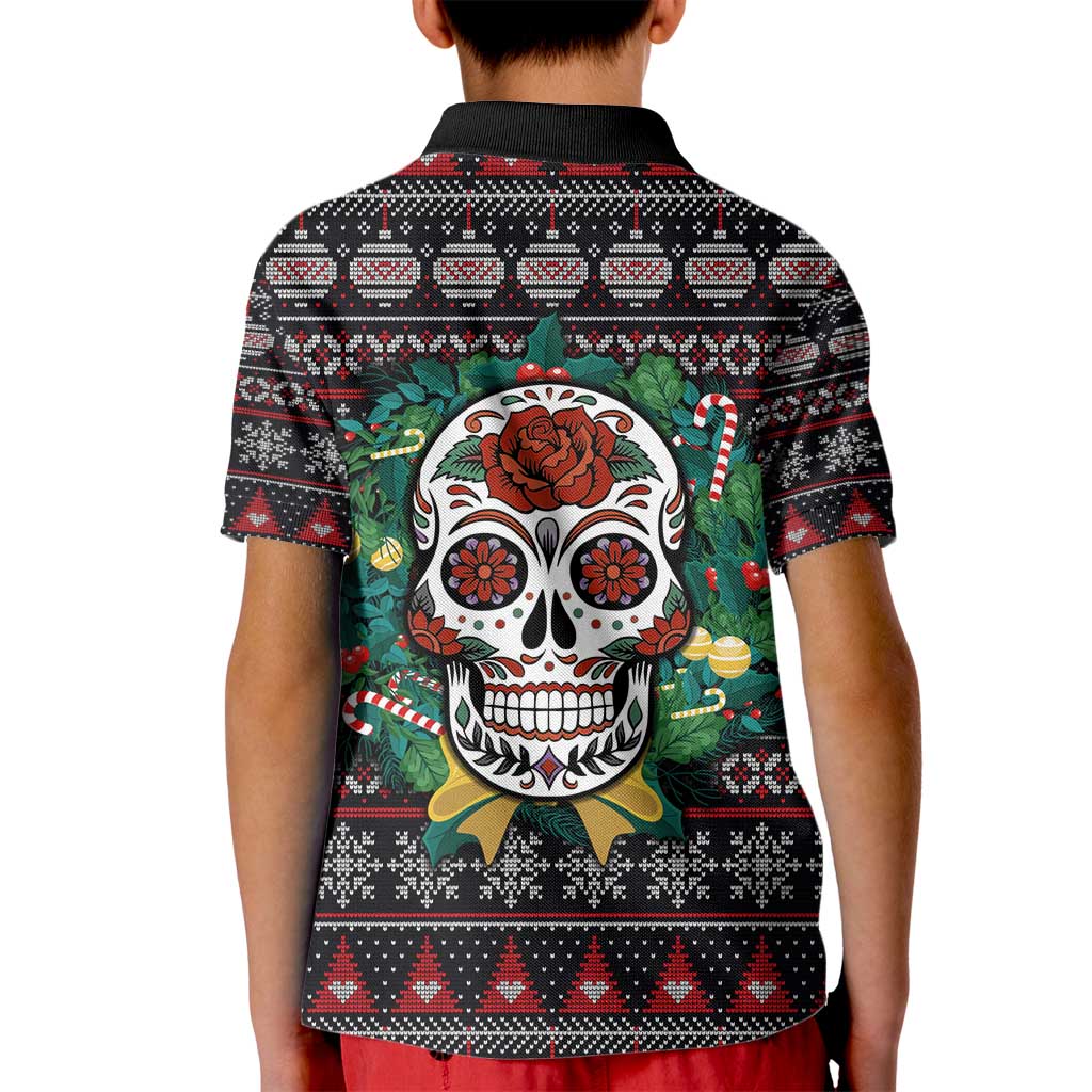 Skull Christmas Kid Polo Shirt Xmas Holiday Patterns - Wonder Print Shop