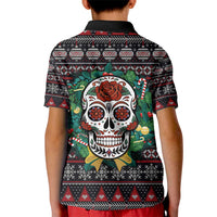 Skull Christmas Kid Polo Shirt Xmas Holiday Patterns - Wonder Print Shop
