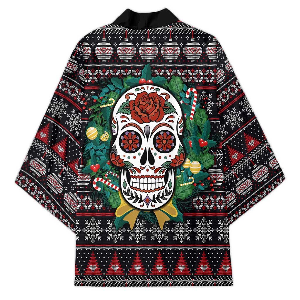 Skull Christmas Kimono Xmas Holiday Patterns - Wonder Print Shop