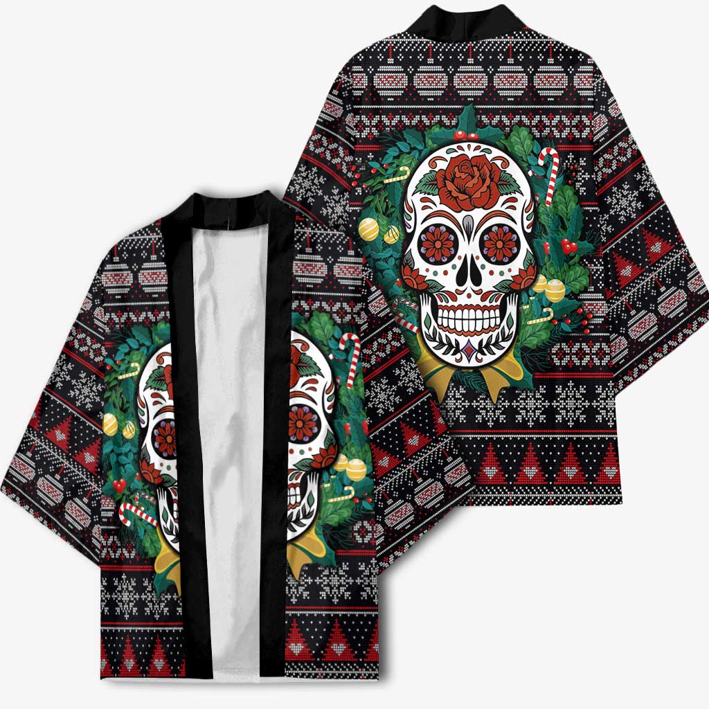 Skull Christmas Kimono Xmas Holiday Patterns - Wonder Print Shop