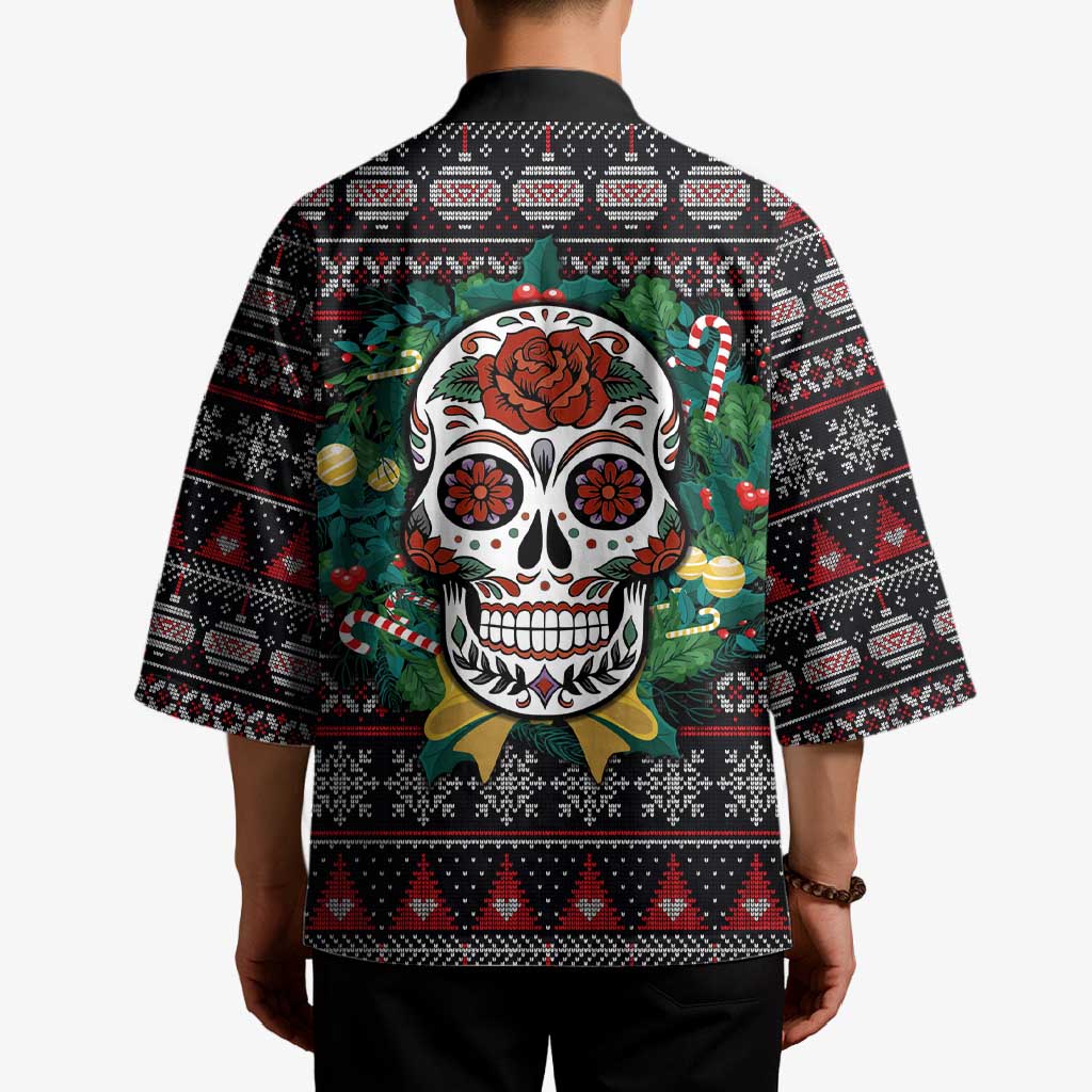 Skull Christmas Kimono Xmas Holiday Patterns - Wonder Print Shop