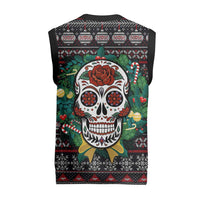 Skull Christmas Knitted V-Neck Vest Xmas Holiday Patterns - Wonder Print Shop