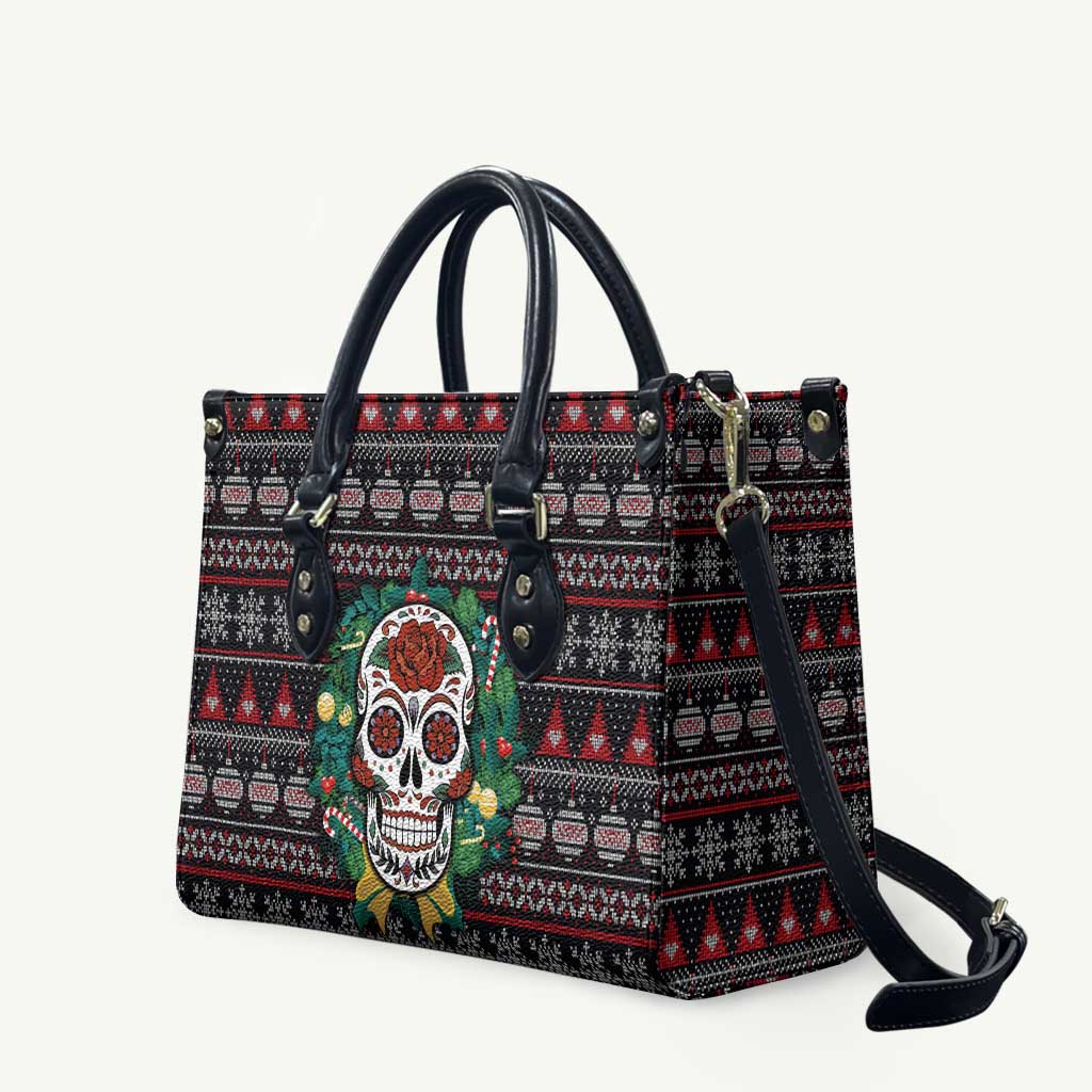 Skull Christmas Leather Bag Xmas Holiday Patterns - Wonder Print Shop