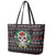 Skull Christmas Leather Tote Bag Xmas Holiday Patterns - Wonder Print Shop