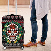 Skull Christmas Luggage Cover Xmas Holiday Patterns - Wonder Print Shop