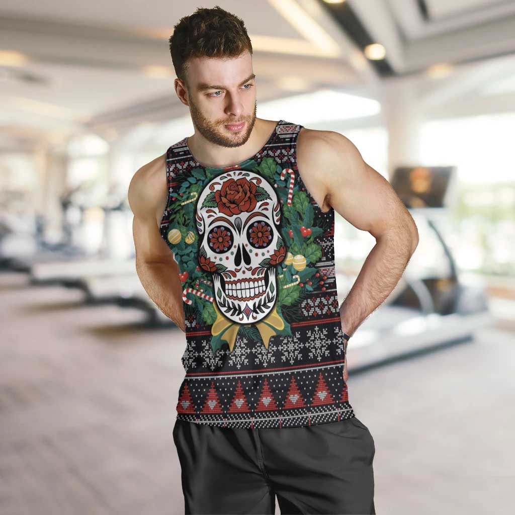 Skull Christmas Men Tank Top Xmas Holiday Patterns - Wonder Print Shop