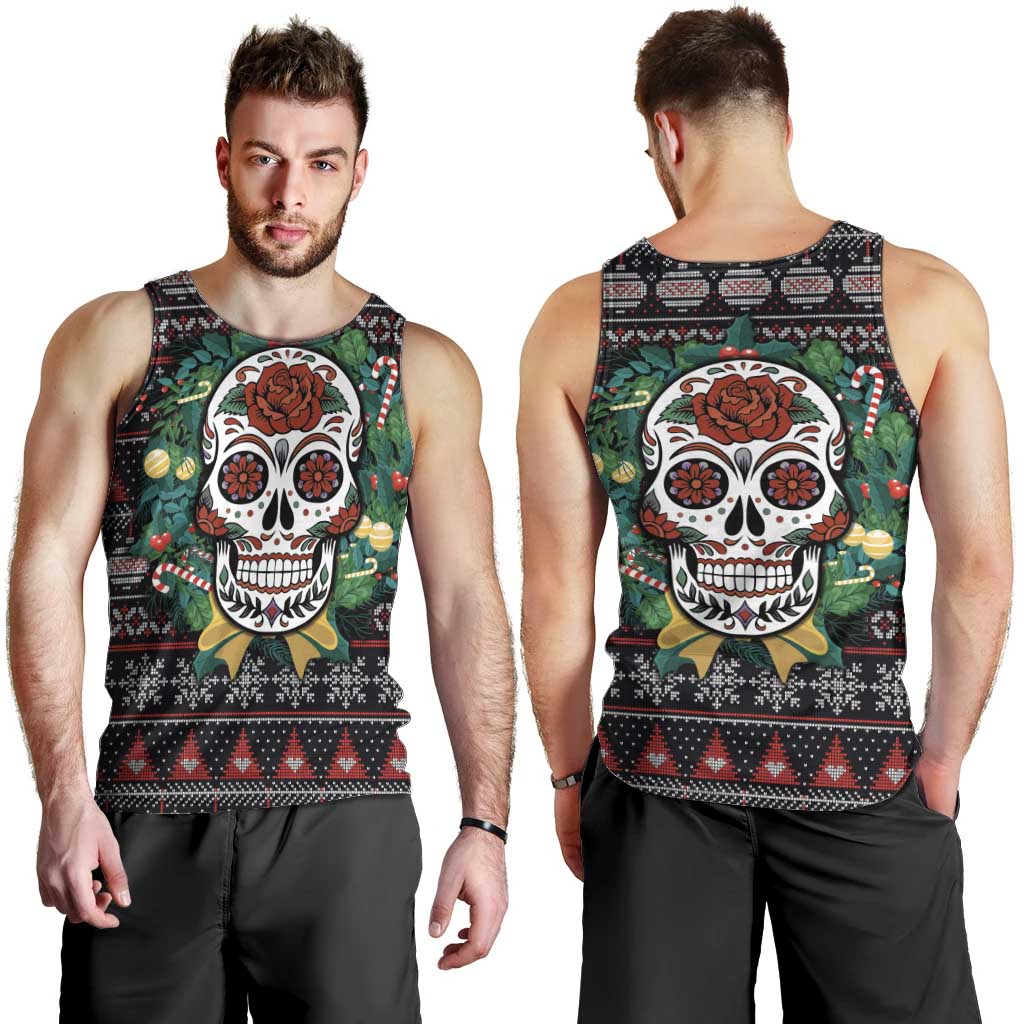 Skull Christmas Men Tank Top Xmas Holiday Patterns - Wonder Print Shop