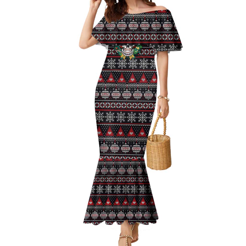 Skull Christmas Mermaid Dress Xmas Holiday Patterns - Wonder Print Shop