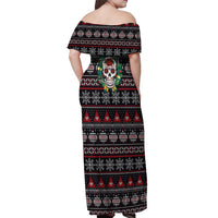 Skull Christmas Off Shoulder Maxi Dress Xmas Holiday Patterns - Wonder Print Shop