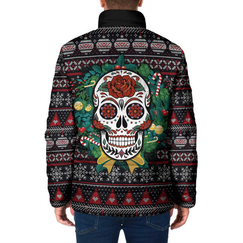 Skull Christmas Padded Jacket Xmas Holiday Patterns - Wonder Print Shop