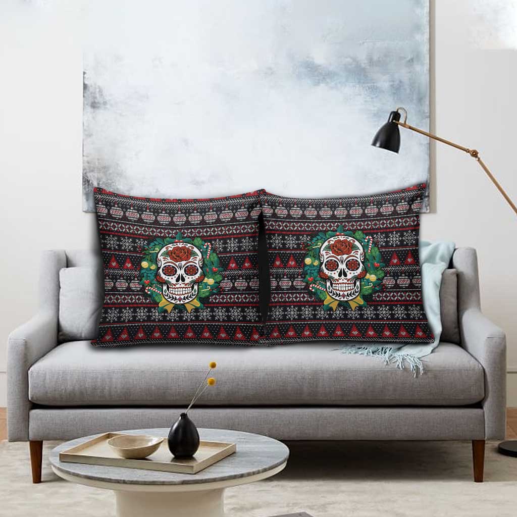 Skull Christmas Pillow Cover Xmas Holiday Patterns - Wonder Print Shop