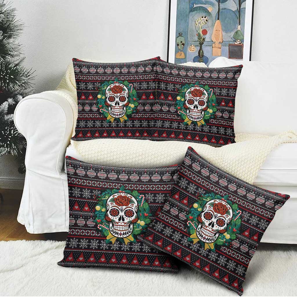Skull Christmas Pillow Cover Xmas Holiday Patterns - Wonder Print Shop