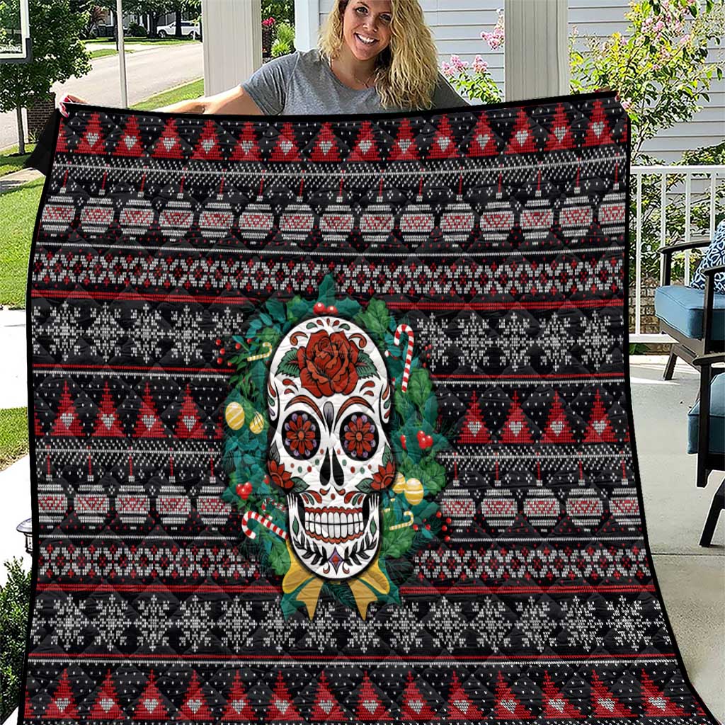 Skull Christmas Quilt Xmas Holiday Patterns - Wonder Print Shop