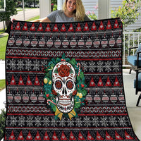 Skull Christmas Quilt Xmas Holiday Patterns - Wonder Print Shop