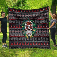 Skull Christmas Quilt Xmas Holiday Patterns - Wonder Print Shop