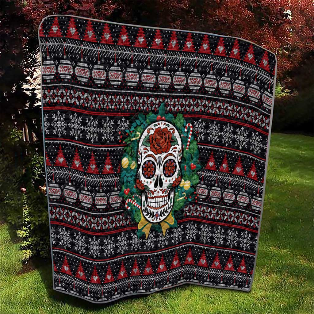 Skull Christmas Quilt Xmas Holiday Patterns - Wonder Print Shop