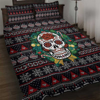 Skull Christmas Quilt Bed Set Xmas Holiday Patterns - Wonder Print Shop