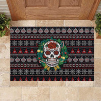 Skull Christmas Rubber Doormat Xmas Holiday Patterns - Wonder Print Shop