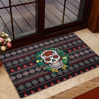 Skull Christmas Rubber Doormat Xmas Holiday Patterns - Wonder Print Shop