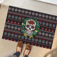 Skull Christmas Rubber Doormat Xmas Holiday Patterns - Wonder Print Shop