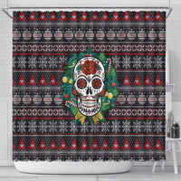 Skull Christmas Shower Curtain Xmas Holiday Patterns - Wonder Print Shop