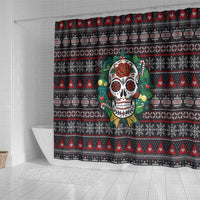 Skull Christmas Shower Curtain Xmas Holiday Patterns - Wonder Print Shop