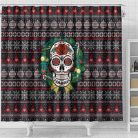 Skull Christmas Shower Curtain Xmas Holiday Patterns - Wonder Print Shop