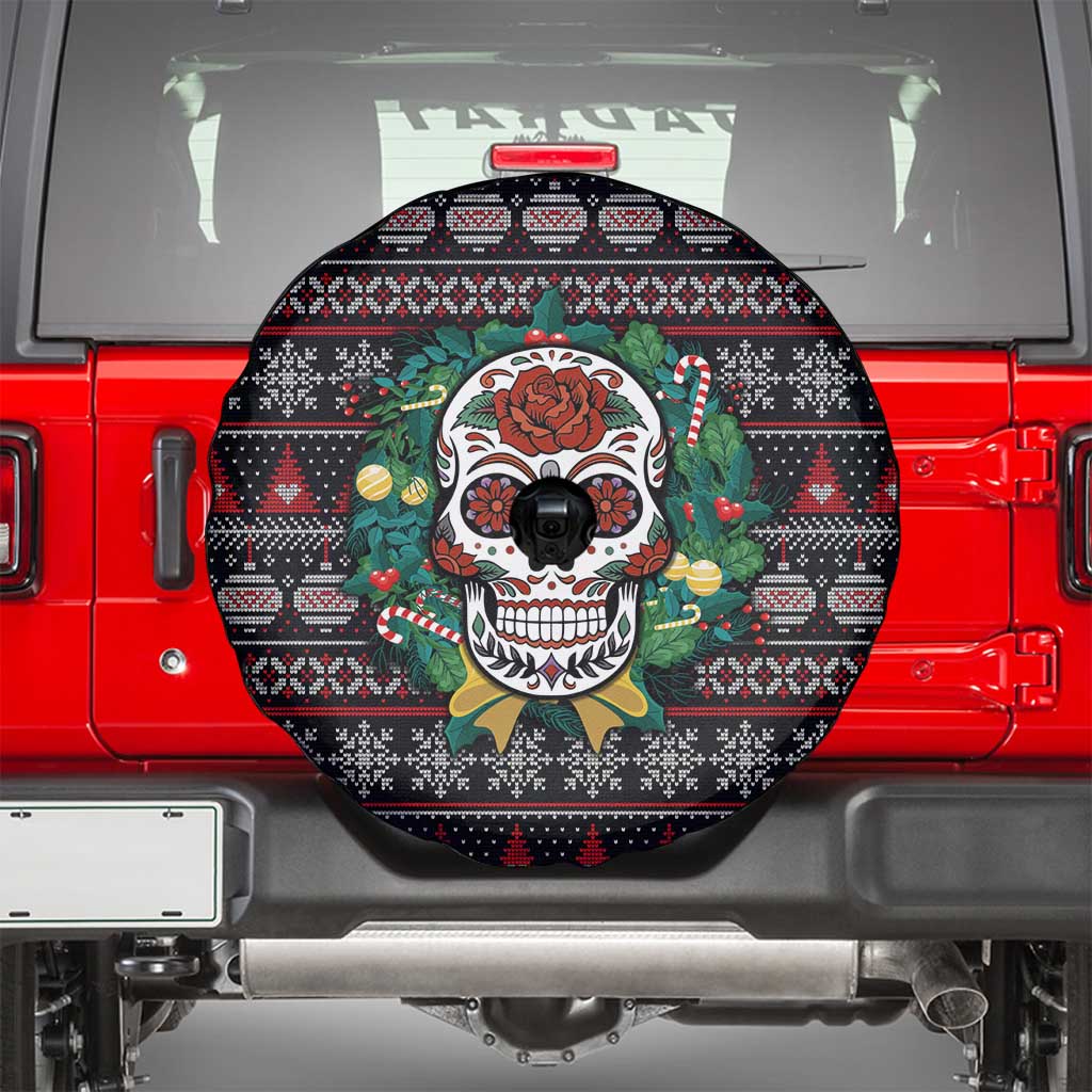 Skull Christmas Spare Tire Cover Xmas Holiday Patterns - Wonder Print Shop