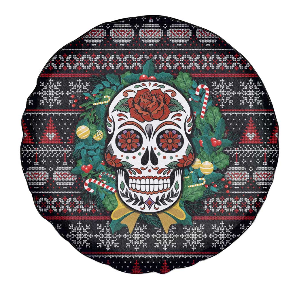 Skull Christmas Spare Tire Cover Xmas Holiday Patterns - Wonder Print Shop