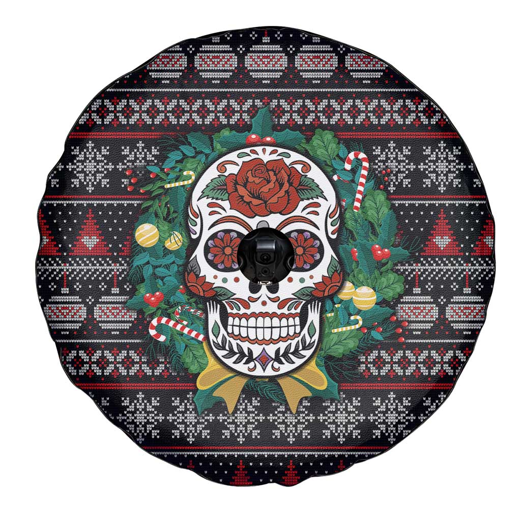 Skull Christmas Spare Tire Cover Xmas Holiday Patterns - Wonder Print Shop