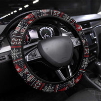 Skull Christmas Steering Wheel Cover Xmas Holiday Patterns - Wonder Print Shop