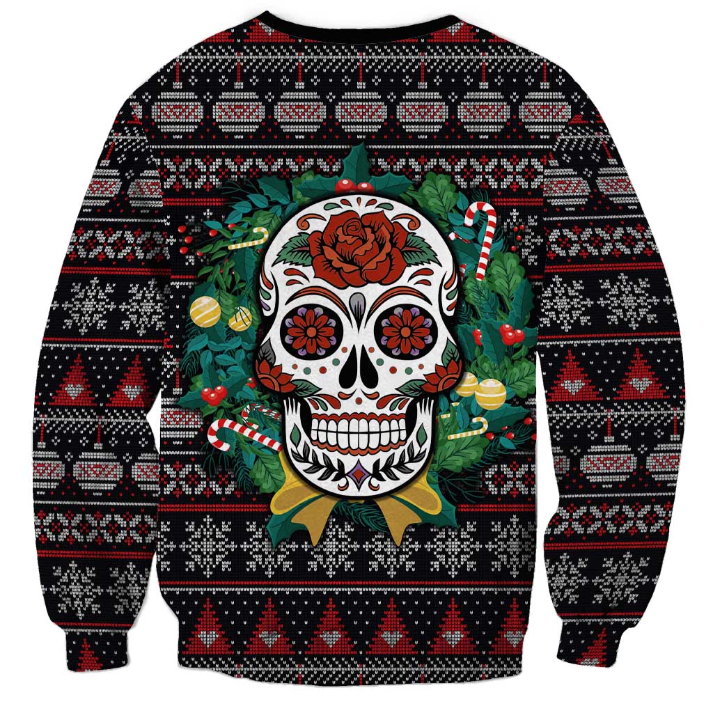 Skull Christmas Sweatshirt Xmas Holiday Patterns - Wonder Print Shop