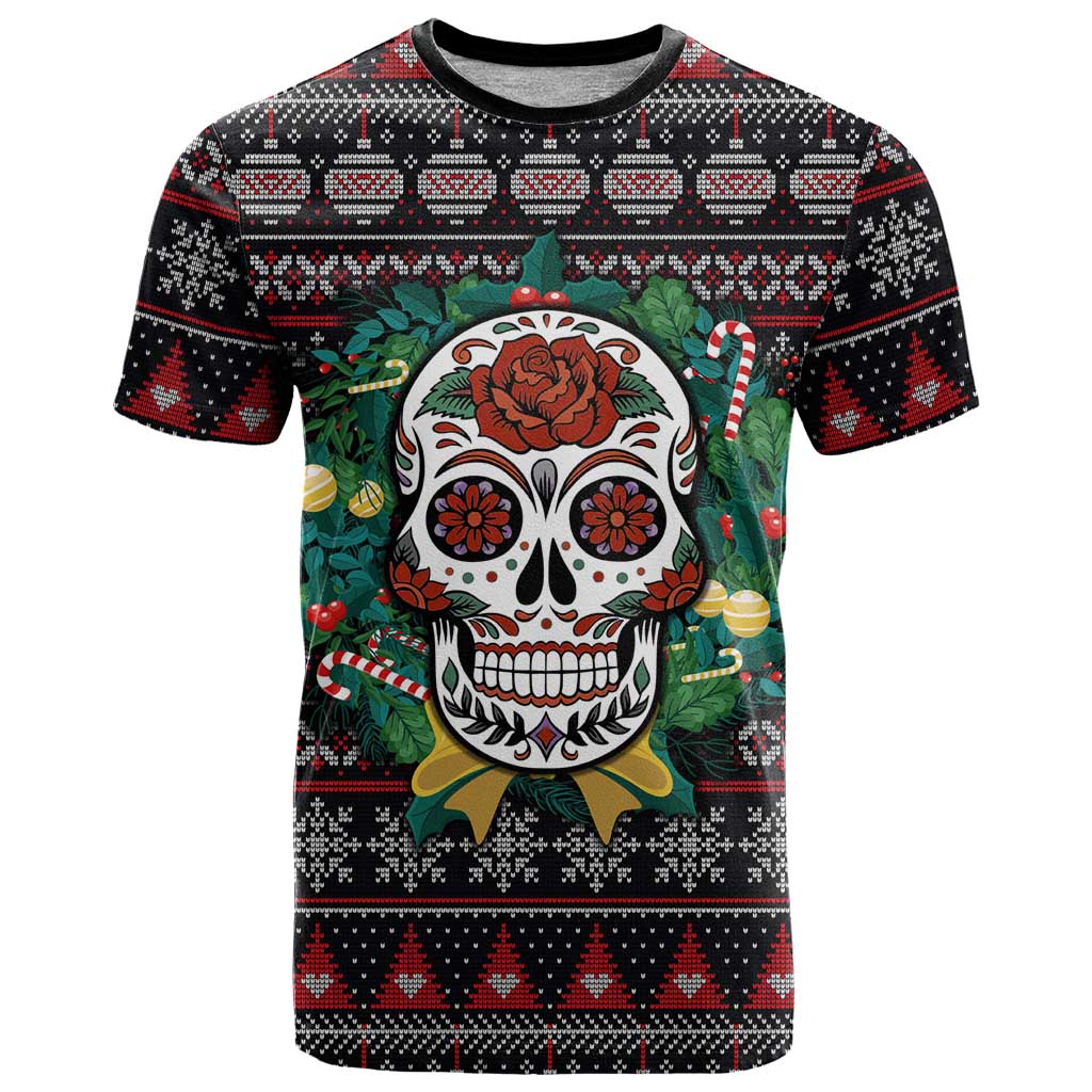 Skull Christmas T Shirt Xmas Holiday Patterns - Wonder Print Shop