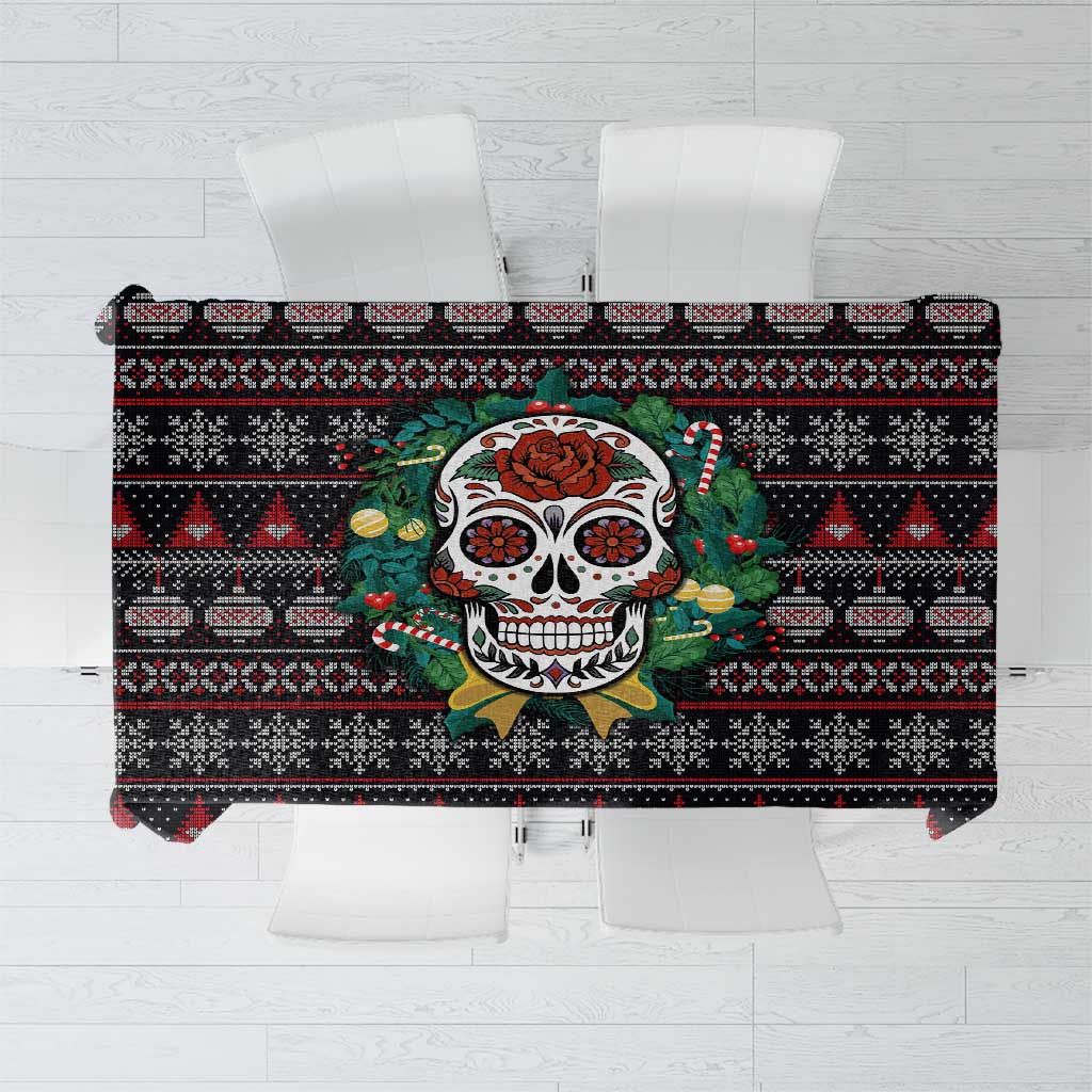 Skull Christmas Tablecloth Xmas Holiday Patterns - Wonder Print Shop